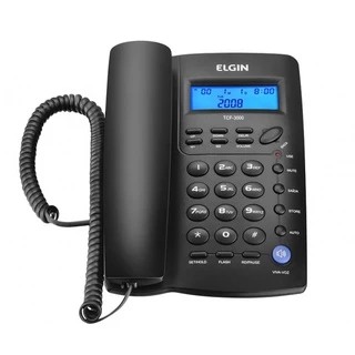 Telefone C/ Fio Elgin Tcf3000 Identificador Viva Voz Relógio