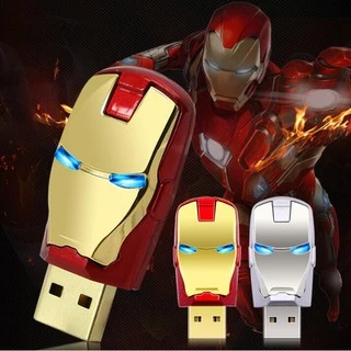 Cabeça De Homem De Ferro Com Luz Azul Led USB 2.0 Flash Drive 32GB