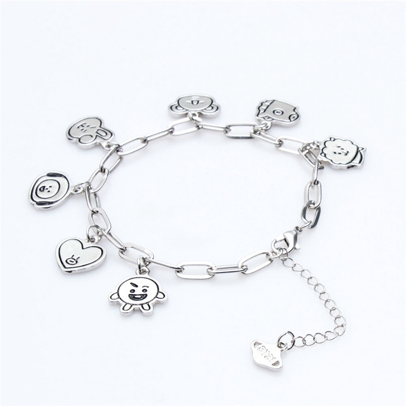 KPOP BTS Bracelet BT21 Couple Korean Version Alloy Cartoon