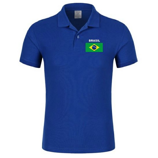 Camisa Gola Polo 100% algodão Bandeira Brasil Uniforme Passeio