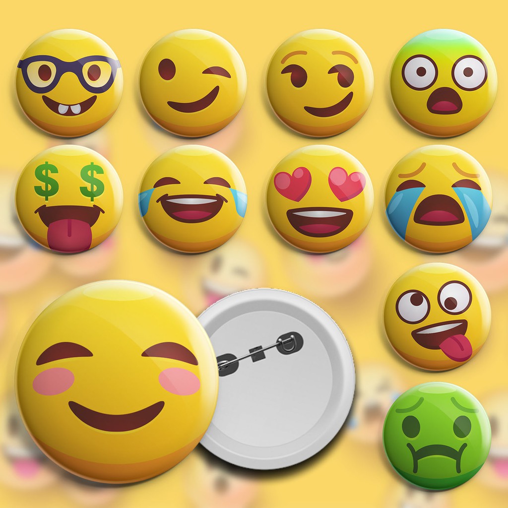 Bottons Emojis - broche alfinete boton bottom button pin | Shopee Brasil