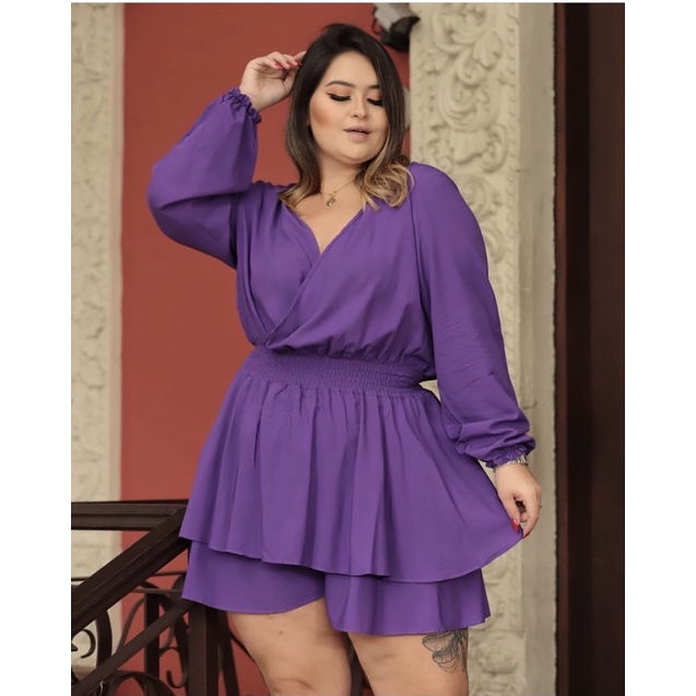 Macacão feminino store curto plus size