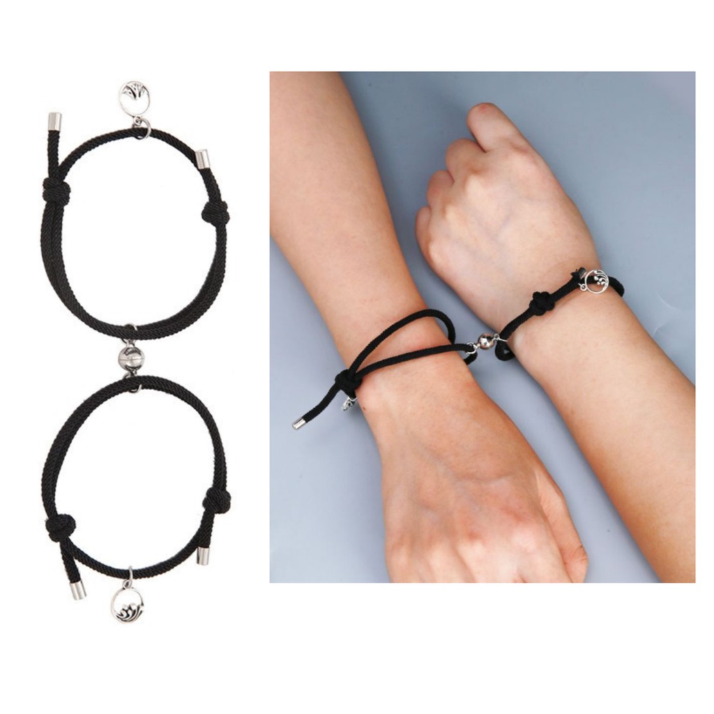 Pulseira Amizade Magnética Par Com Pingente Magnético Imã Para Casal Namorados Amigos Promoção