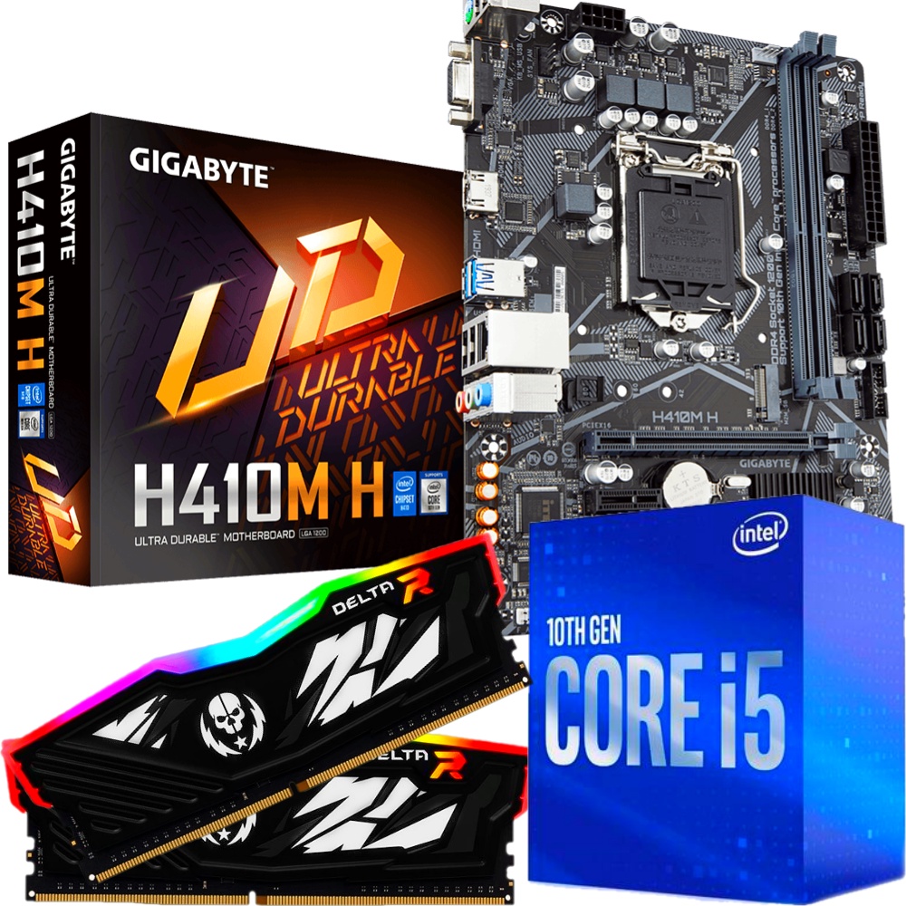 Kit Upgrade PC Gamer - Intel Core I5 10400F 4.3GHZ + Placa Mãe Gigabyte ...