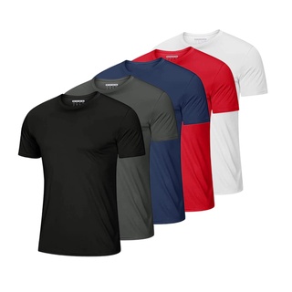 Kit Com 5 Camisetas Masculina Dry Fit Parvori P ao G2 - Academia Treino Corrida Esportes Promoção!