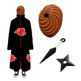 Kit Manto Akatsuki Bandana Colar Hokage Kunai Naruto Anel