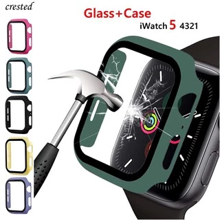 Tampa Do Caso Para A Apple Relógio Iwatch 41mm 45mm 44mm 40mm 42mm 38mm Vidro Temperado Bumper Série 4 3 5 Se 6