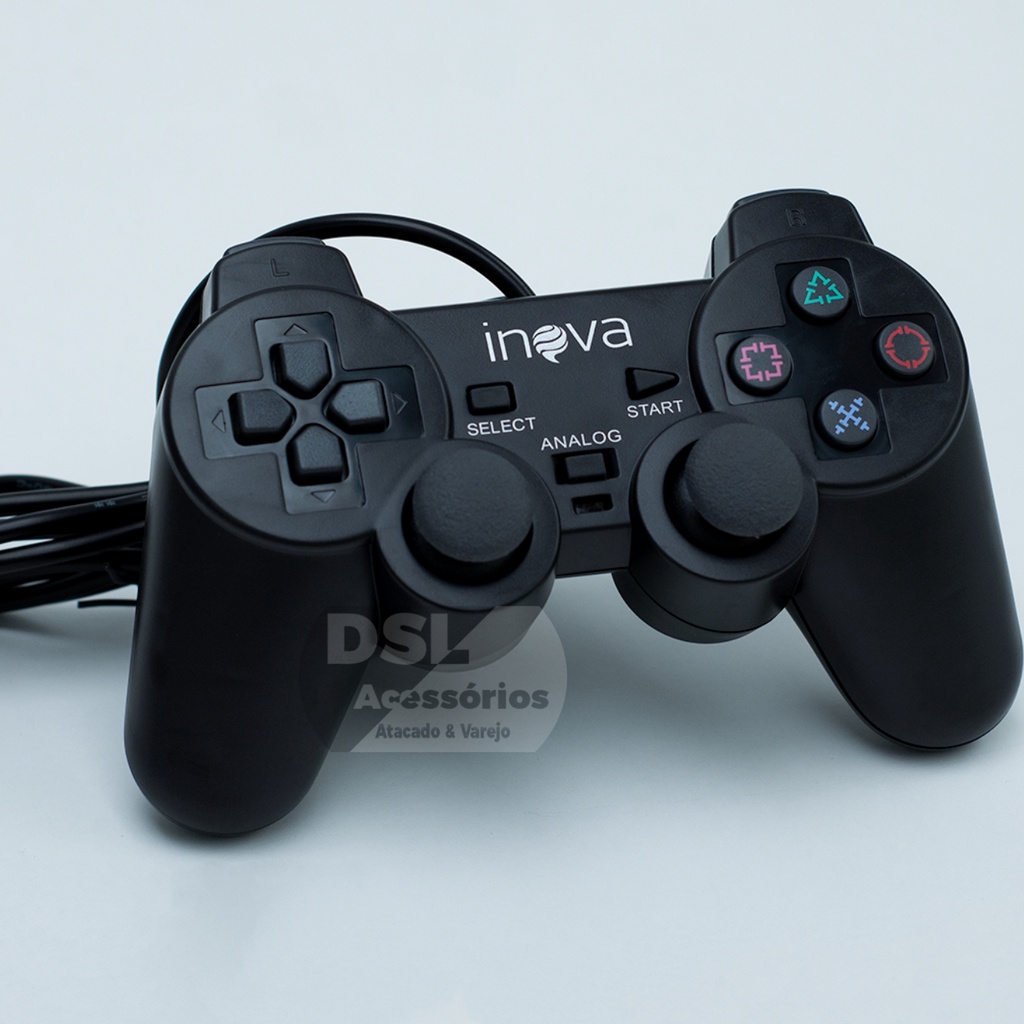 Controle PS2 Com Direção Analógica CON-147B - Inova - Chic Outlet -  Economize com estilo!