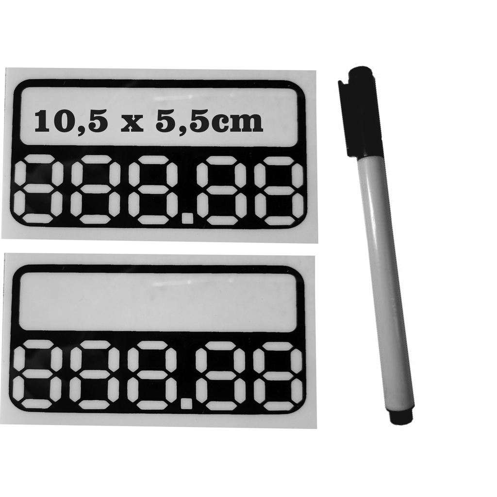 100 placas de preço reutilizável/10,5 x5,5 cm/06 editável/sp