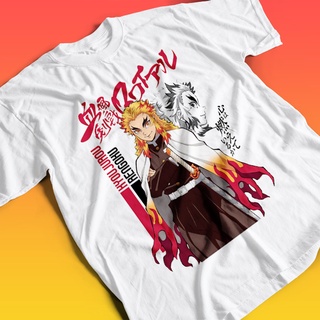 Camiseta Unissex Kyojuro Rengoku Retrato Demon Slayer Kimetsu no