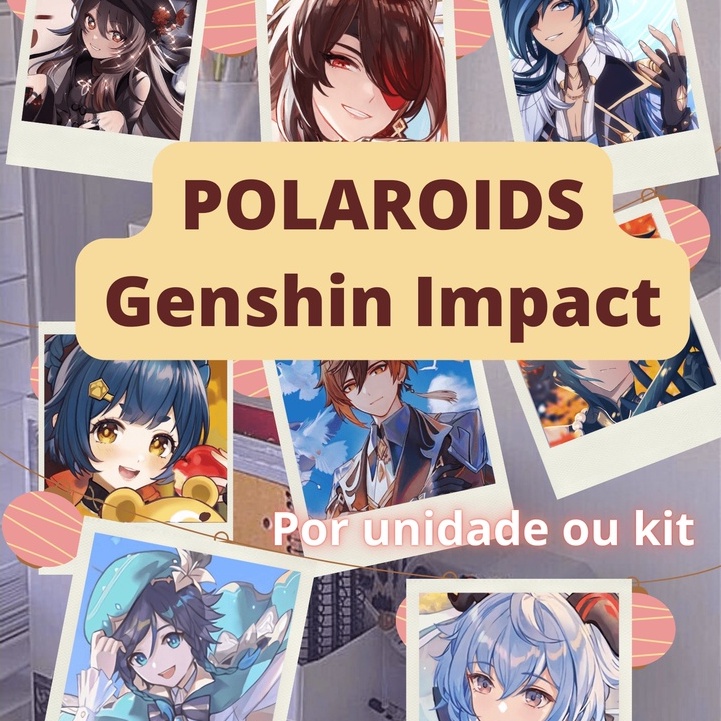 Adesivos Holográficos - Personagens 5 estrelas de Genshin Impact