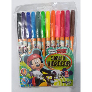 Canetinha Hidrográfica Molin 12 Cores Mickey