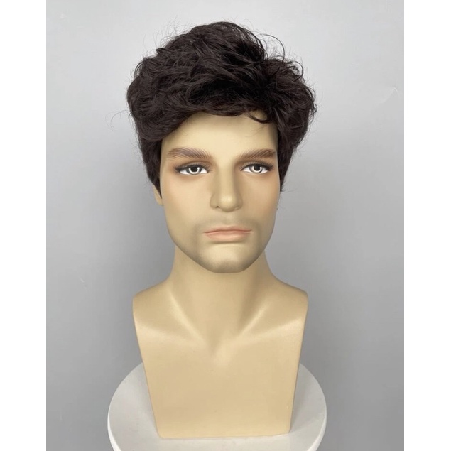 Peruca masculina castanho