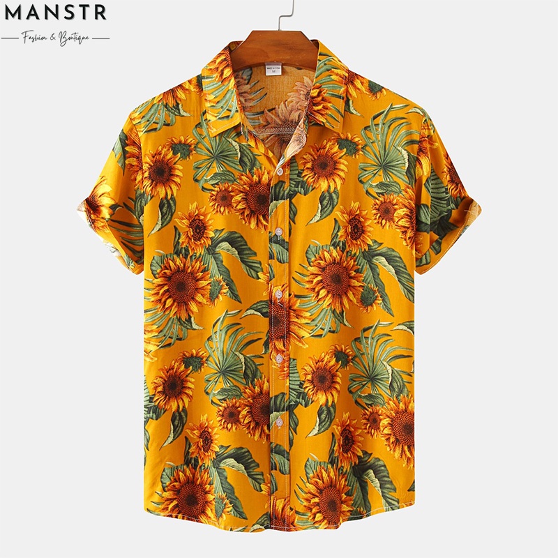 Camisa floral amarela store masculina