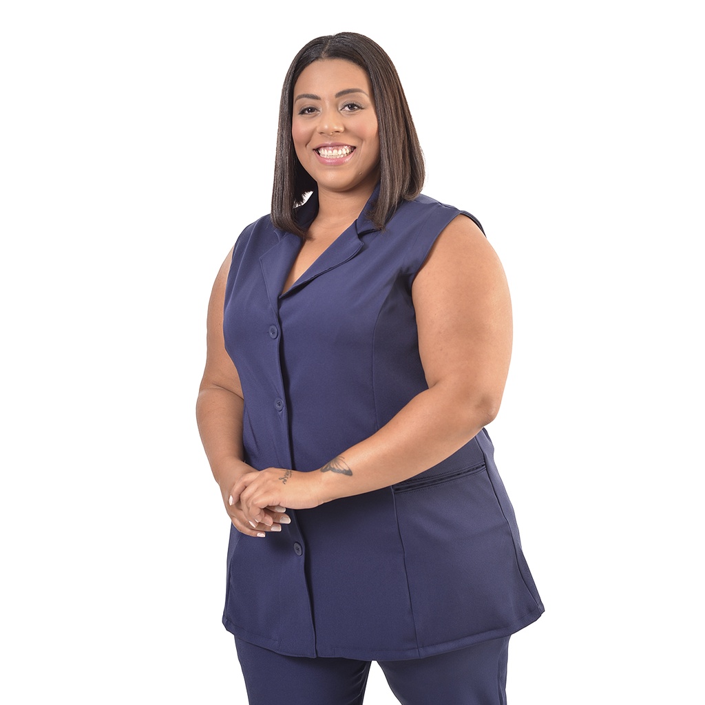 Colete social feminino plus size uniforme profissional secretária  recepcionista