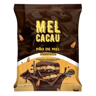Pao De Mel Artesanal 68g - Caixa Com 12 Un Mel Cacau