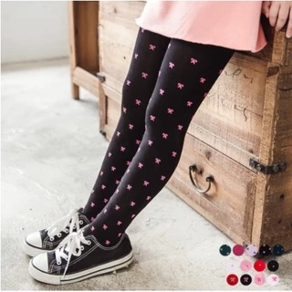 Meias-Calças De 3-8 Anos De Idade Polka Dot Para Crianças Candy Color Velvet