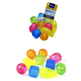 10 Cubos De Gelo Artificial Reutilizável Ecológico Formato de Fruta Promoção!