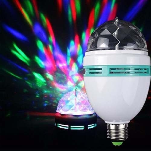 Lampada Led Giratoria Rgb Colorido Bola Maluca Bivolt com Bocal