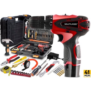 Furadeira Parafusadeira Bateria 12v Bivolt Maleta Acessorios