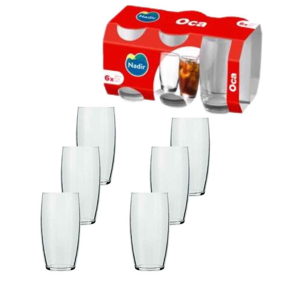 Jogo Copo Agua e Suco Vidro Nadir Oca 300ml - Kit 6 pecas | Shopee Brasil