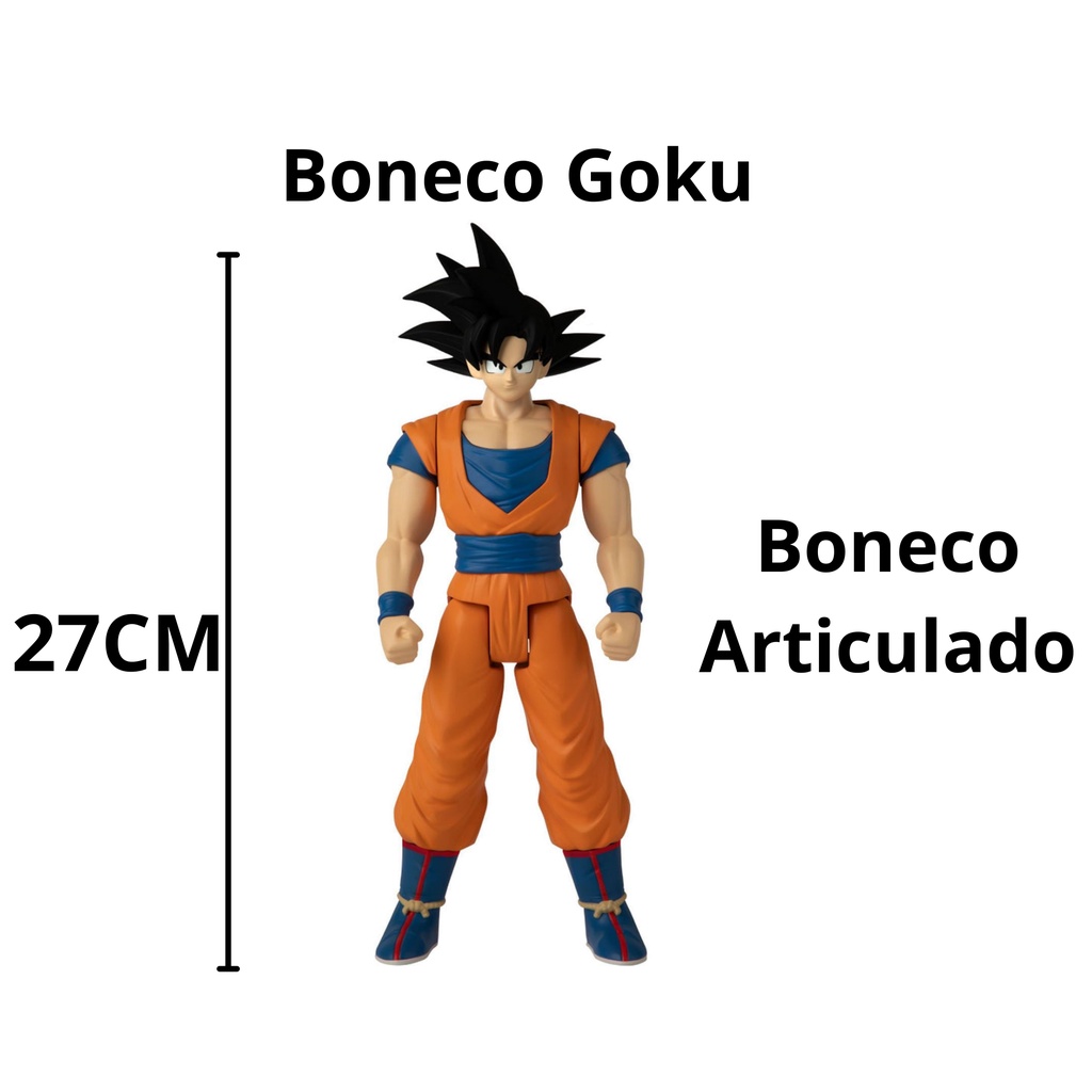 Bonecos Grandes - Goku Cabelo Preto 25cm Dragon Ball Z