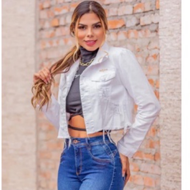 Jaqueta store cropped branca