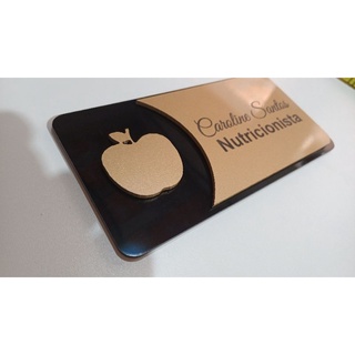 Placa para porta Nutricionista 3mm alumínio composto