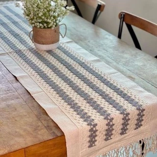 Caminho De Mesa Croche Trabalhado Trilho Decoraçao Posta Rustico Classico Vintage 200x40 Algodao Ideia Presente Mae Mulher Esposa Avo Madrastacasa nova Decoração elegante Coisas diferentes para casa