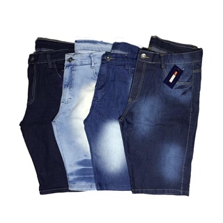 Kit 2 Bermudas Jeans Masculina Elastano Lycra