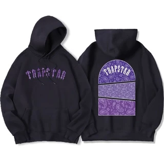 Trapstar Londres Moletom Com Capuz Estampado Masculino Estilo Gótico Pós-Moderno Bolso