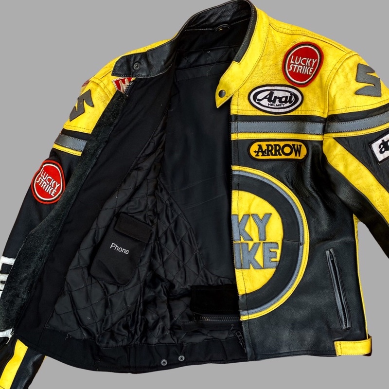 Jaqueta Lucky Strike Racing em Couro Legítimo | Shopee Brasil