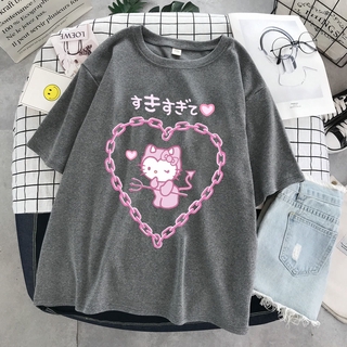 Camiseta Feminina Kuromi Com Estampa De Desenho Japonês Harajuku Hello Kitty  Kawaii