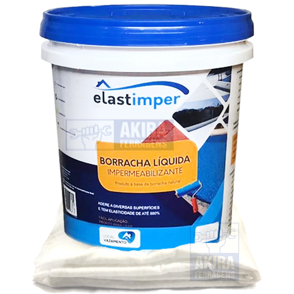 Elastimper Borracha Liquida Natural 3,6kg Impermeabilizante Laje Telhado Piscina