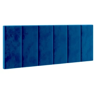 Cabeceira Painel Almofadada Casal 1,40 Dobrável Cama Box Itália - Azul Suede