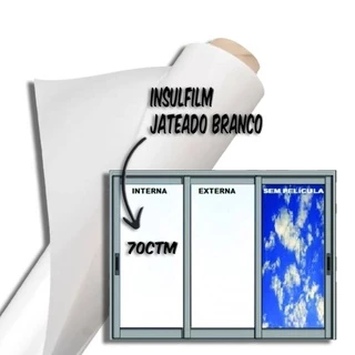 Insulfilm para janela Jateado branco leitoso 75ctm