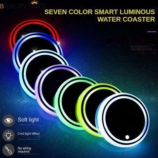 Porta-Copos Com Claro LED USB De 7 Cores Anti-Deslizante/Muda De Água/Acessórios De Decoração De Carro
