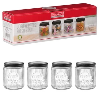 Jogo De 4 Potes 125ml Para Temperos Fresh Start Hauskraft