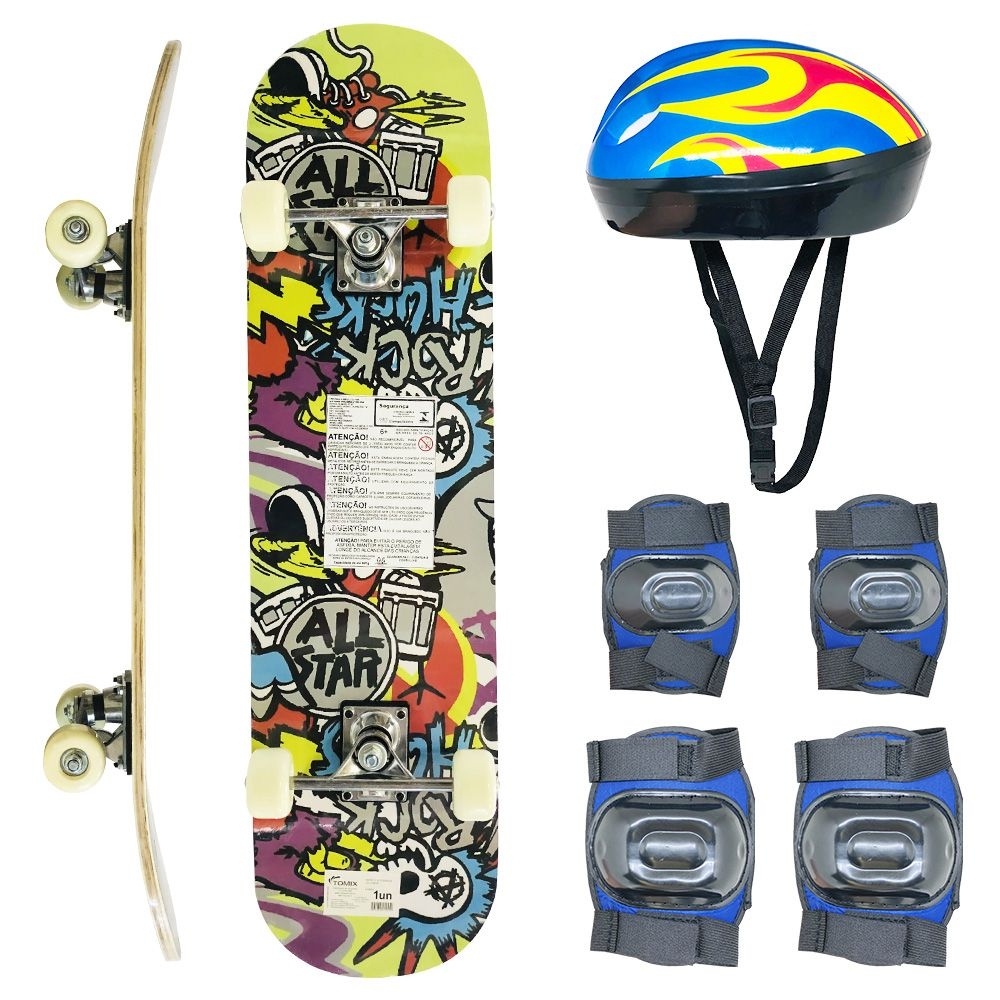Skate Infantil + Kit de Proteção completo | Shopee Brasil