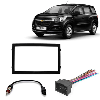 Kit Chicote Para Rádio + Antena + Moldura - Chevrolet Spin