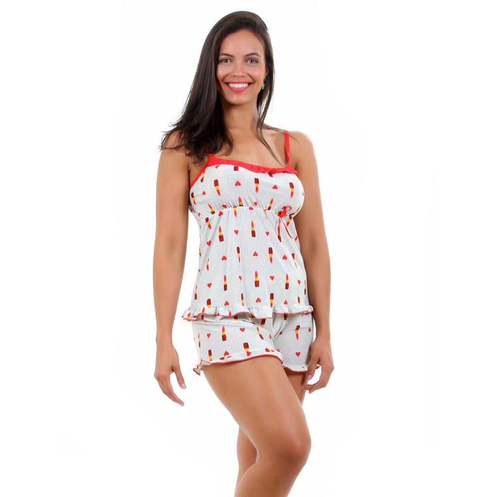 Pijama Feminino Baby Doll Plus Size Sem Renda Ligante Confortável Estampas  Sortidas Moda Nova Friburgo 1510