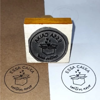 Carimbo 6x6 Cm Personalizado Com Sua Logo Para Sacola Kraft