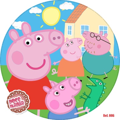 Painel Redondo Peppa Pig Casa - Adecore Tecidos