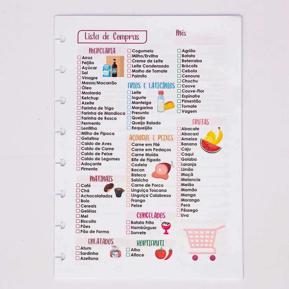 Refil para caderno de discos Lista de compras