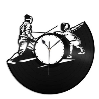 Esporte Esgrima - Relógio Disco De Vinil Decoração