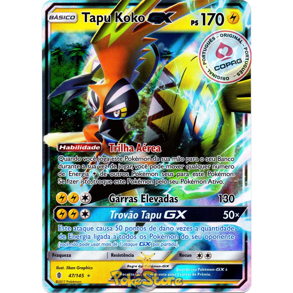 Box de Cartas - Pokémon - Tapu Koko - Miniatura - 37 Cartas - Copag - Deck  de Cartas - Magazine Luiza