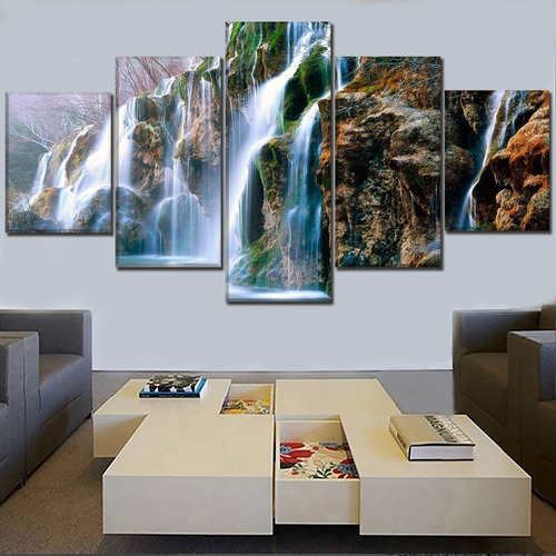 VEASPAEX Conjunto de arte de parede em tela moderna de paisagem escura - 3  painéis de arte de pendurar vertical, adequado para decoração de casa e  escritório (moldura 40,6 x 81,2 cm)