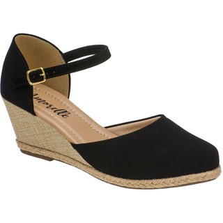 Sandalia Feminina Anabela Corda Espadrille Salto Medio Confort