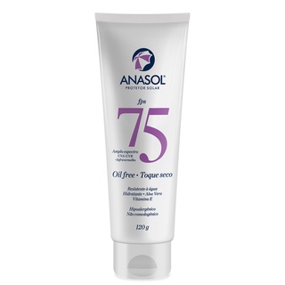 Protetor Solar Corporal em Creme Anasol FPS 75 Oil Free Toque Seco com Aloe Vera e Vitamina E 120g