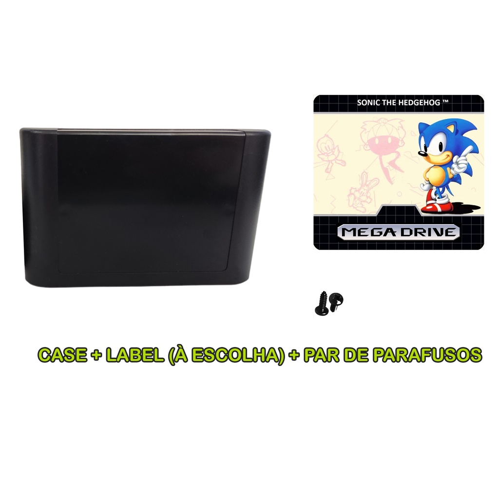 kIT 1 CASE COM LABEL E PAR DE PARAFUSOS PARA MEGA DRIVE NOVO | Shopee ...
